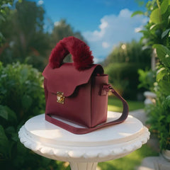 Velanzy Luxe Satchel – Deep Crimson Velvet