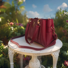 Velanzy Signature Tote – Burgundy Royale