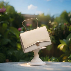 Velanzy Luxe Flap Satchel – Cream Cloud