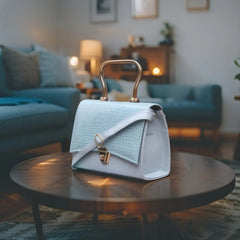 Velanzy Luxe Flap Satchel – Sky Mist Blue