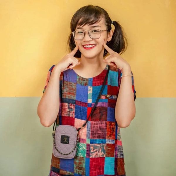 Velanzy Quilted Mini Sling – Mauve Chic