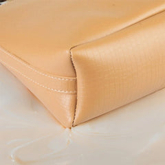 Velanzy Croc-Textured Shoulder Tote – Cream Elegance