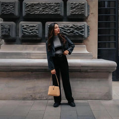 Velanzy Croc-Textured Shoulder Tote – Cream Elegance