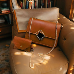 Velanzy Chic Chain Bag – Mocha Brown Glow