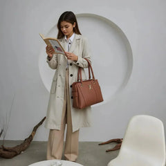 Velanzy Signature Tote – Camel Tan Luxe