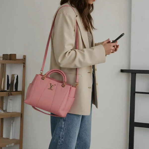 Velanzy Signature Tote – Blush Rose Luxe