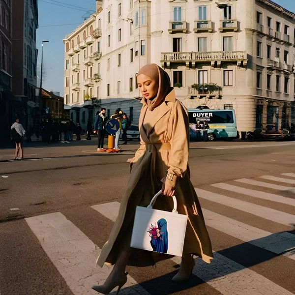 Velanzy Hijab Art Tote – Floral Elegance Edition