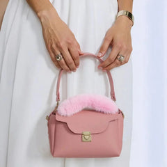 Velanzy Luxe Satchel – Blush Petal Velvet