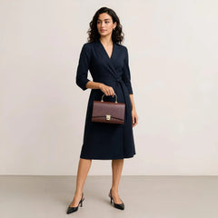 Velanzy Luxe Flap Satchel – Mocha Stone