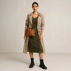 Velanzy Luxe Zipper Box Bag – Warm Tan Style