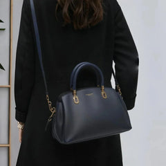 Velanzy Sleek Curve Tote – Midnight Black Elegance