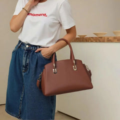 Velanzy Sleek Curve Tote – Cinnamon Bronze