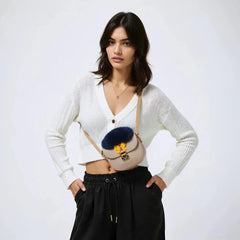 Velanzy Mini Charm Bag – Sandy Beige Butterfly