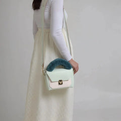 Velanzy Two-Tone Mini Satchel – Mint Frost Velvet